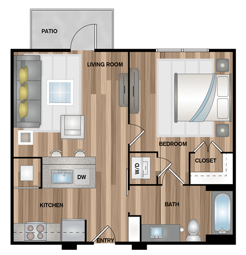 a floor plan of a room with a bedroom and a living room